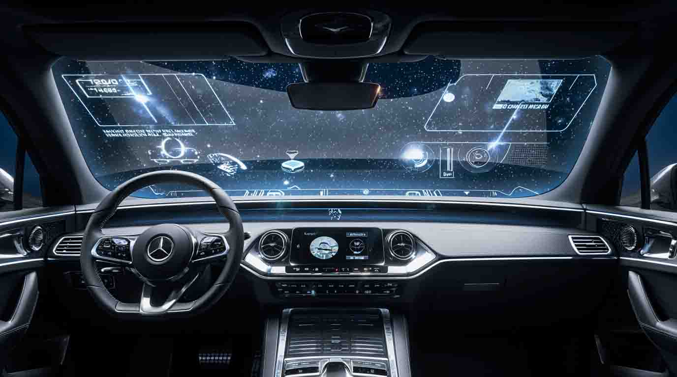 pare-brises intelligents avec affichage tête haute voiture